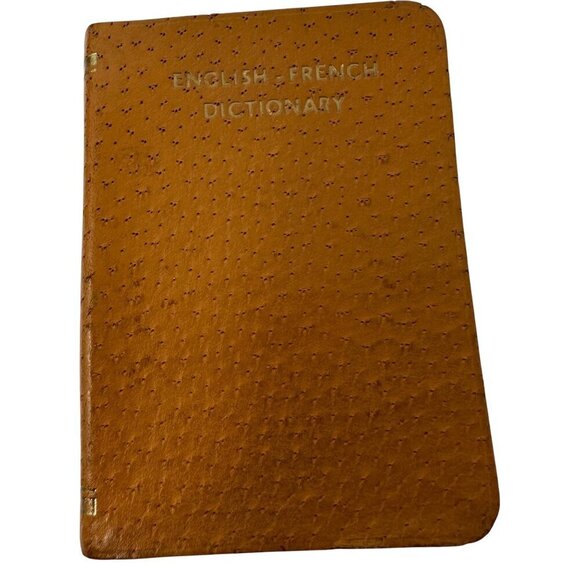 Vintage English French Midget Dictionary Leather Case Magnifying Glass Vintage - Picture 2 of 12